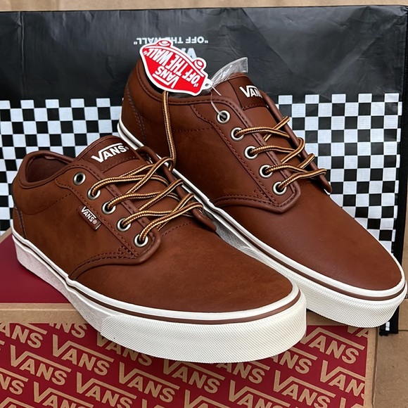 Vans Shoes Vans Atwood Leather Brownmarshmallow Mens Sneakers Poshmark